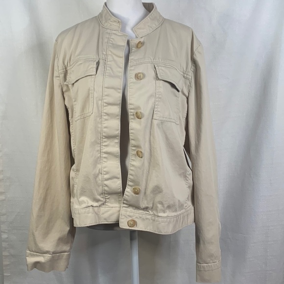 GAP Cropped Khaki Utility Jacket- EUC - Picture 1 of 12
